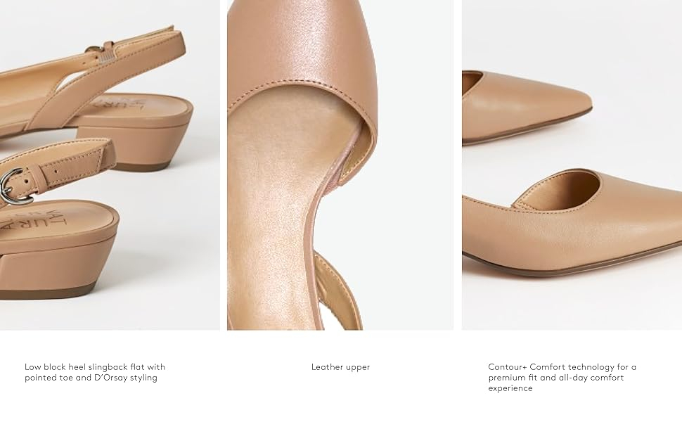 Close up shots of Banks sling back pump